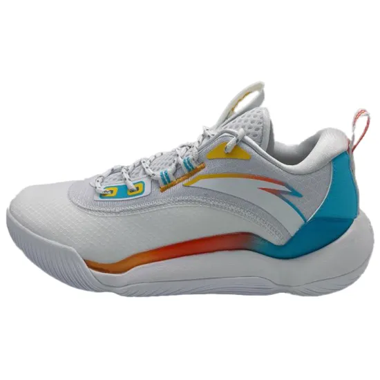Anta Basketball Collection Cushioning Anti Slip And Wear Resistant Low Top Performance Basketball Shoes Men's White