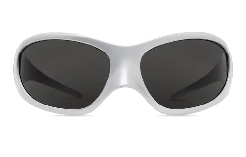 Balenciaga Injection Molded Irregular Shape Sunglasses Women's Gray