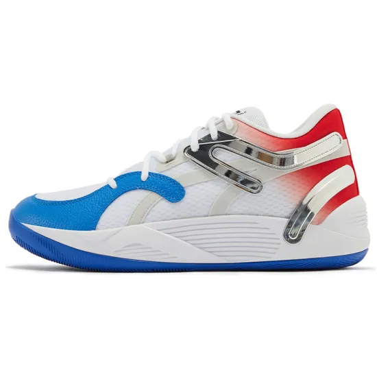 PUMA Trc Blaze Basketball Shoes Unisex Low-top White/Blue/Red