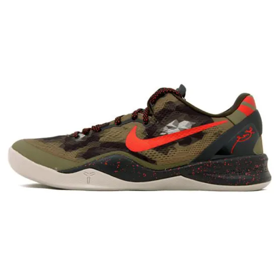 Nike Kobe 8 Basketball Shoes Unisex Low-top Army Green/Red