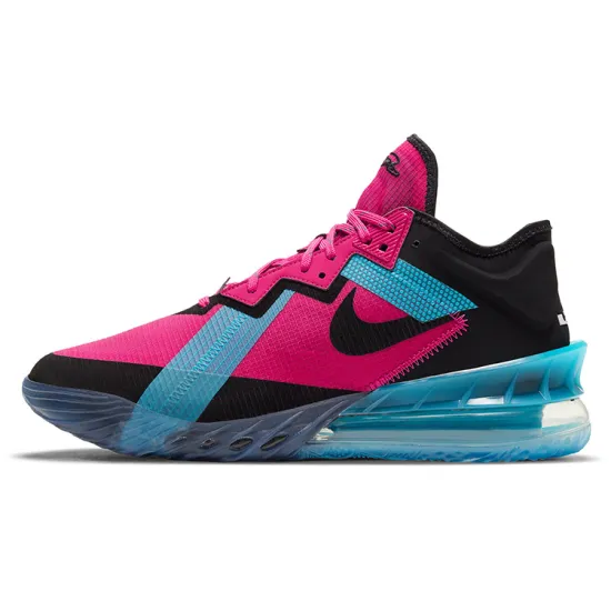 Nike Lebron 18 Basketball Shoes Unisex Low-top Pink/blue/black