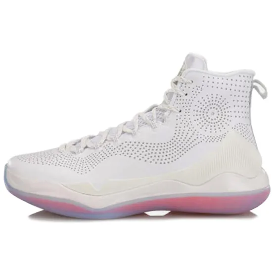 LINING YuShuai 11 Basketball Shoes Men High-Top White Pink