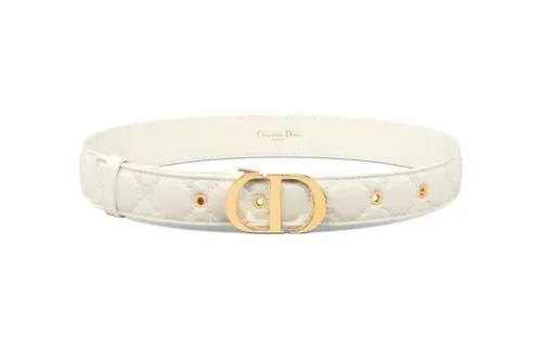 DIOR Cow Leather Belts Women's Ecru 