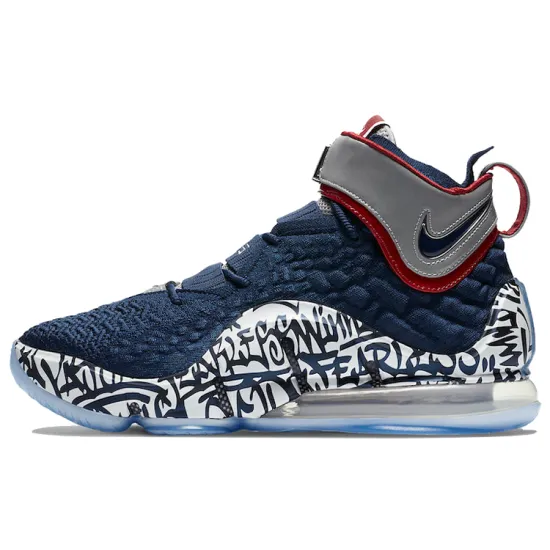 Nike Lebron 17 Basketball Shoes Unisex High-top Blue/White