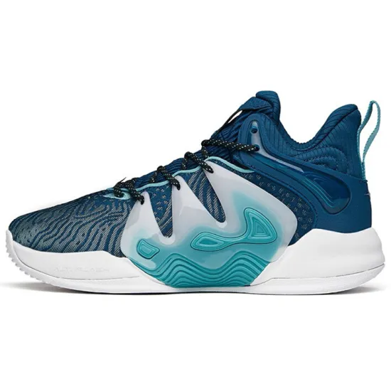 ANTA Mountain 1 Basketball Shoes Men Low-Top Military Weapon Blue