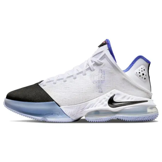 Nike LeBron 19 Low White Medium Blue Siren Red Black