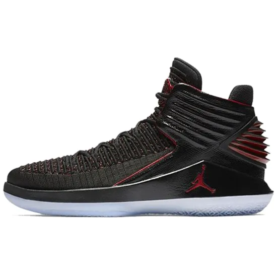 Jordan Air Jordan 32 Bred MJ Day Cushioning Slip Resistant Balance Mid Top Basketball Shoes Men's Black Red