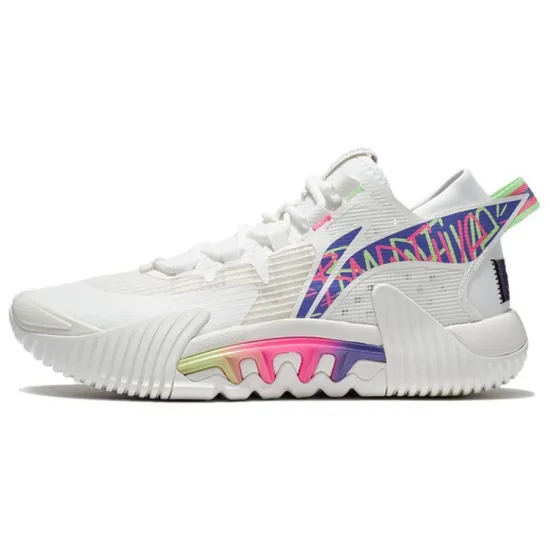 LINING Badfive 2 Low Basketball Shoes Men Low-Top Ecru