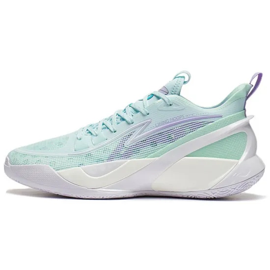 LINING SONIC 10 V2 Basketball Shoes Men Low-Top Aqua Blue/Aqua Green