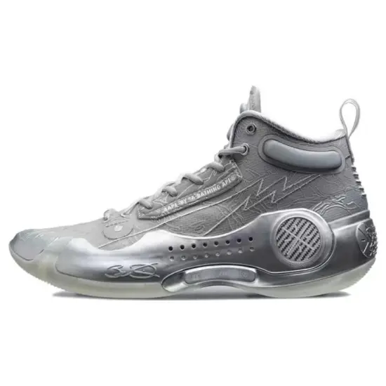 Aape X LINING WOW 10 Basketball Shoes Men Mid-Top Gray