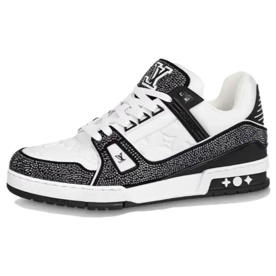 LOUIS VUITTON Trainer Black White Swarovski