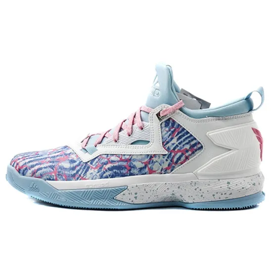 Adidas D Lillard 2 Basketball Shoes Men Low-top White/Blue/Pink