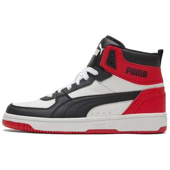 PUMA REBOUND Series Basketball Shoes Unisex High-top Red/White