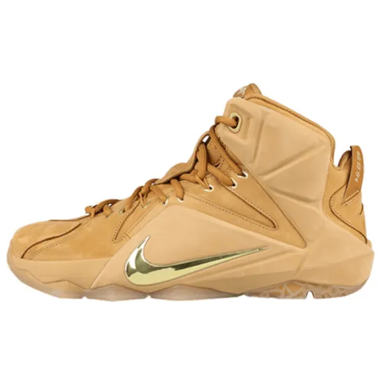 Nike Lebron 12 Basketball Shoes Men Mid-top Wheat/metallic Gold