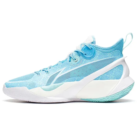 LINING SONIC 10 Basketball Shoes Men Mid-Top Blue/White