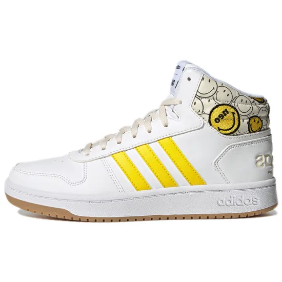 Adidas Neo Hoops 2.0 Mid Shoes 'White Solar Yellow' Women's
