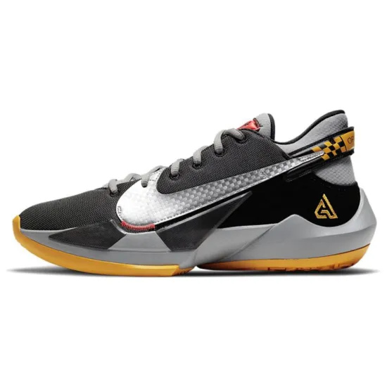 Nike Freak 2 Basketball Shoes Unisex Low-top Grey/yellow/silver