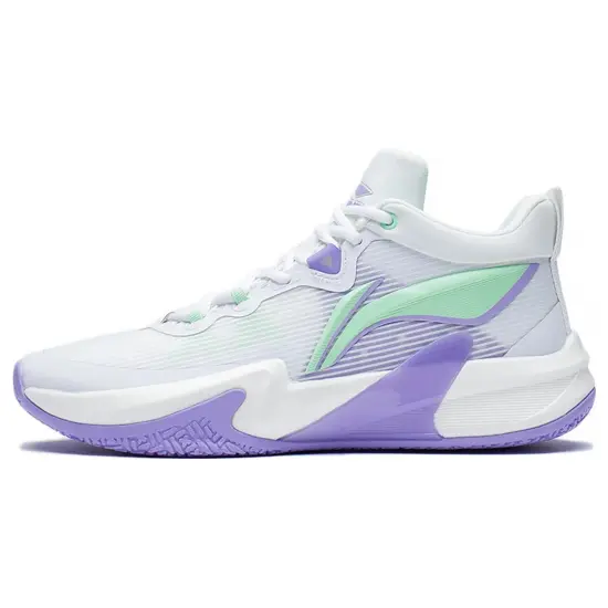 LINING Basketball Shoes Men Low Top Gray/Purple/Green