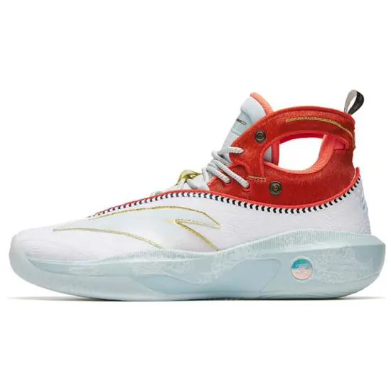ANTA KT8 Basketball Shoes Men High-Top White Red
