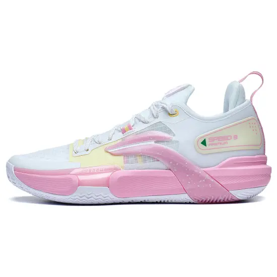 LINING Speed 9 Premium Basketball Shoes Men Low-Top Pink/White