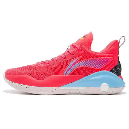 LINING YuShuai 15 V2 Basketball Shoes Men Low-Top Fluorescent Flame Red