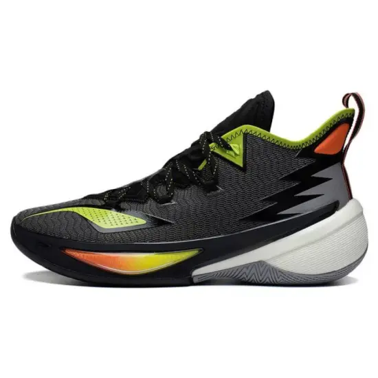 LINING Power 9 Basketball Shoes Men Mid-Top Black/Snowy Gray
