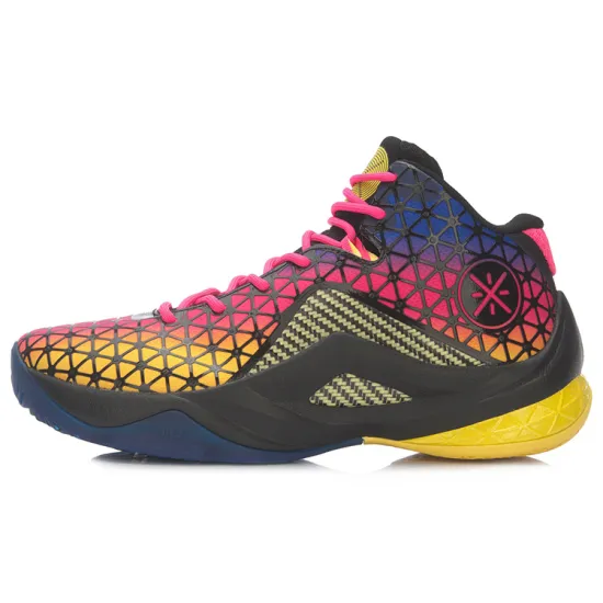 LINING All In Team 4 Basketball Shoes Men Mid-Top Black Pink/Yellow