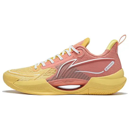 LINING Super Light V2 Basketball Shoes Men Low Top Yellow/Pink