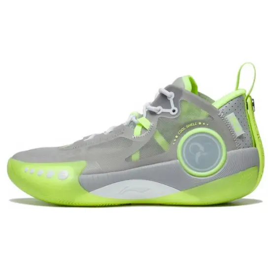 LiNing Wade Shadow 3 Cushioning Anti-Slip And Wear-Resistant Mid-Top Basketball Shoes Men's Gray Green