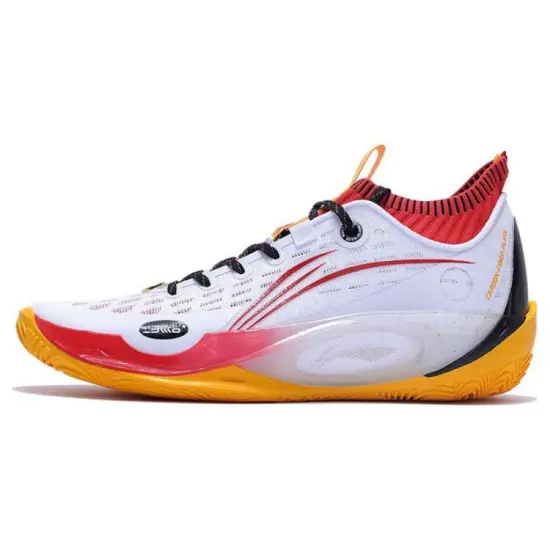 LINING Wade 808 Ultra Basketball Shoes Men Low-Top White Red/Yellow