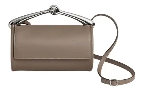HERMES Maximors Silver Tone Buckle Swift Leather One Shoulder Handbag Women's 18 Etoupe Elephant Gray