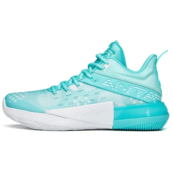ANTA Attack 2 Basketball Shoes Men Mid-Top Neon Aqua//ANTA White