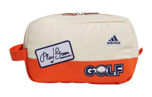 Adidas Double Zip Closure Cotton Canvas Bag Clutch Regular Men's Orange