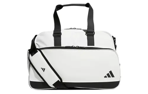 Adidas Leather Boston Bag, Handbag, Shoulder Bag, Crossbody Bag, Gym Bag Large Men's White & Black