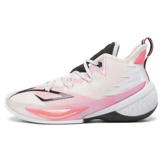 LiNing Power 9 Premium Durable Breathable Mid Top Basketball Shoes White Pink