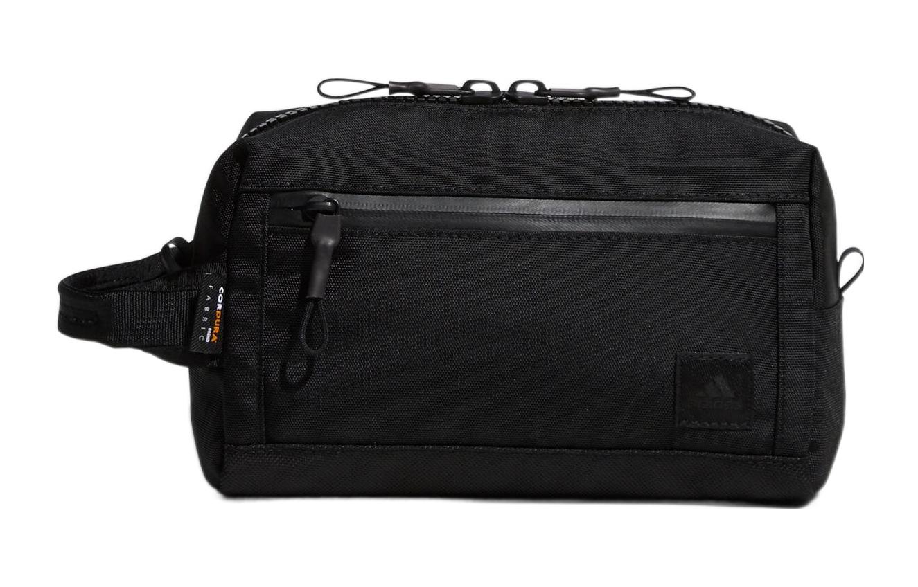 Adidas Double Zip Closure Nylon Handbag Regular Men's Black