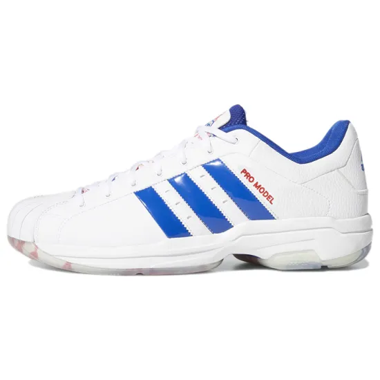 Adidas PRO Model 2G Basketball Shoes Men Low-top White/Royal Blue