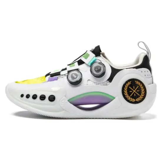 LINING WOW 9 Basketball Shoes Men Low-Top White Yellow/Green