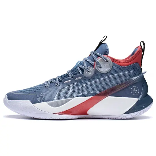 LINING SONIC 10 Ultra Basketball Shoes Men Mid-Top Blue White Red