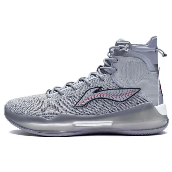 LiNing YuShuai 13 Boom Anti Slip Wear Resistant High Top Basketball Shoes Men's Gray