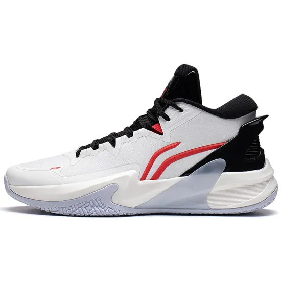 LINING Speed Basketball Shoes Men High-Top Standard White/Black/Red