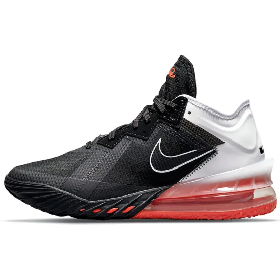 Nike Lebron 18 Basketball Shoes Men Mid-top Black/White/Orange