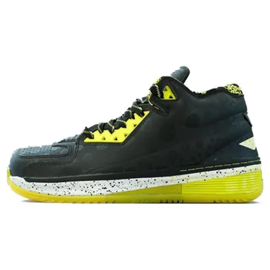 LINING WOW 2 Basketball Shoes Men Mid-Top Black Yellow/White