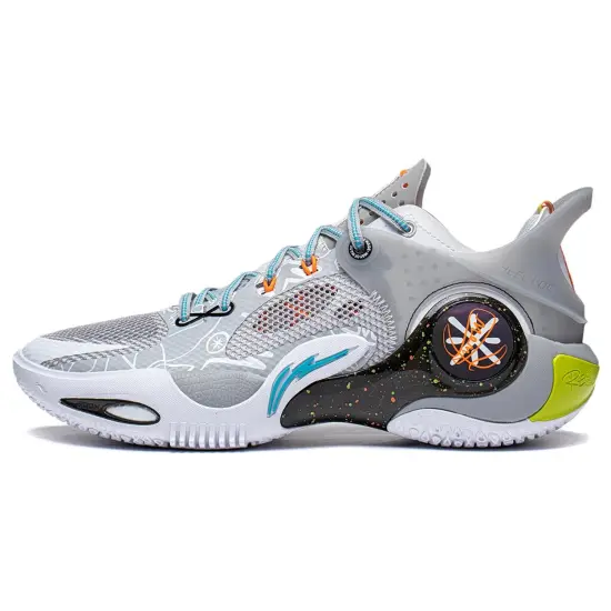 LINING Wade Fission 8 Basketball Shoes Men Low-Top Gray White/Black