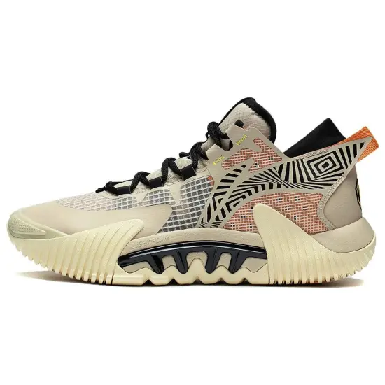 LINING Badfive 2 Low Basketball Shoes Men Low-Top Beige Yellow