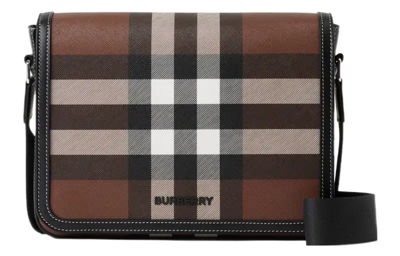 Burberry Cow Leather Messenger Bag, Shoulder Bag, Crossbody Bag Small Men's Dark Birch Brown