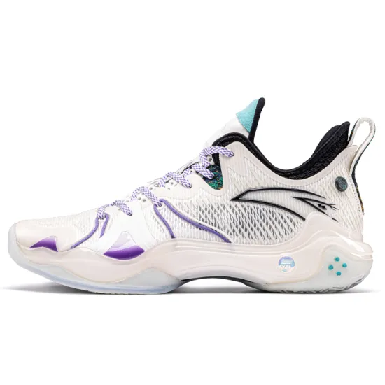 Courtman X ANTA Frenzy 4 Pro Basketball Shoes Men Low-Top White Purple