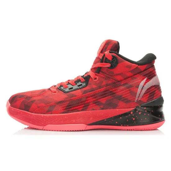 LINING Team 2 Basketball Shoes Men High-Top Black/Red