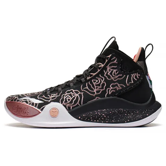 LINING CJ-1 Basketball Shoes Men Mid-Top Black/Smoke Rose Pink