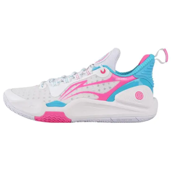 LiNing Speed 9 Cushioning Anti Slip And Wear Resistant Low Top Basketball Shoes Men's White Pink